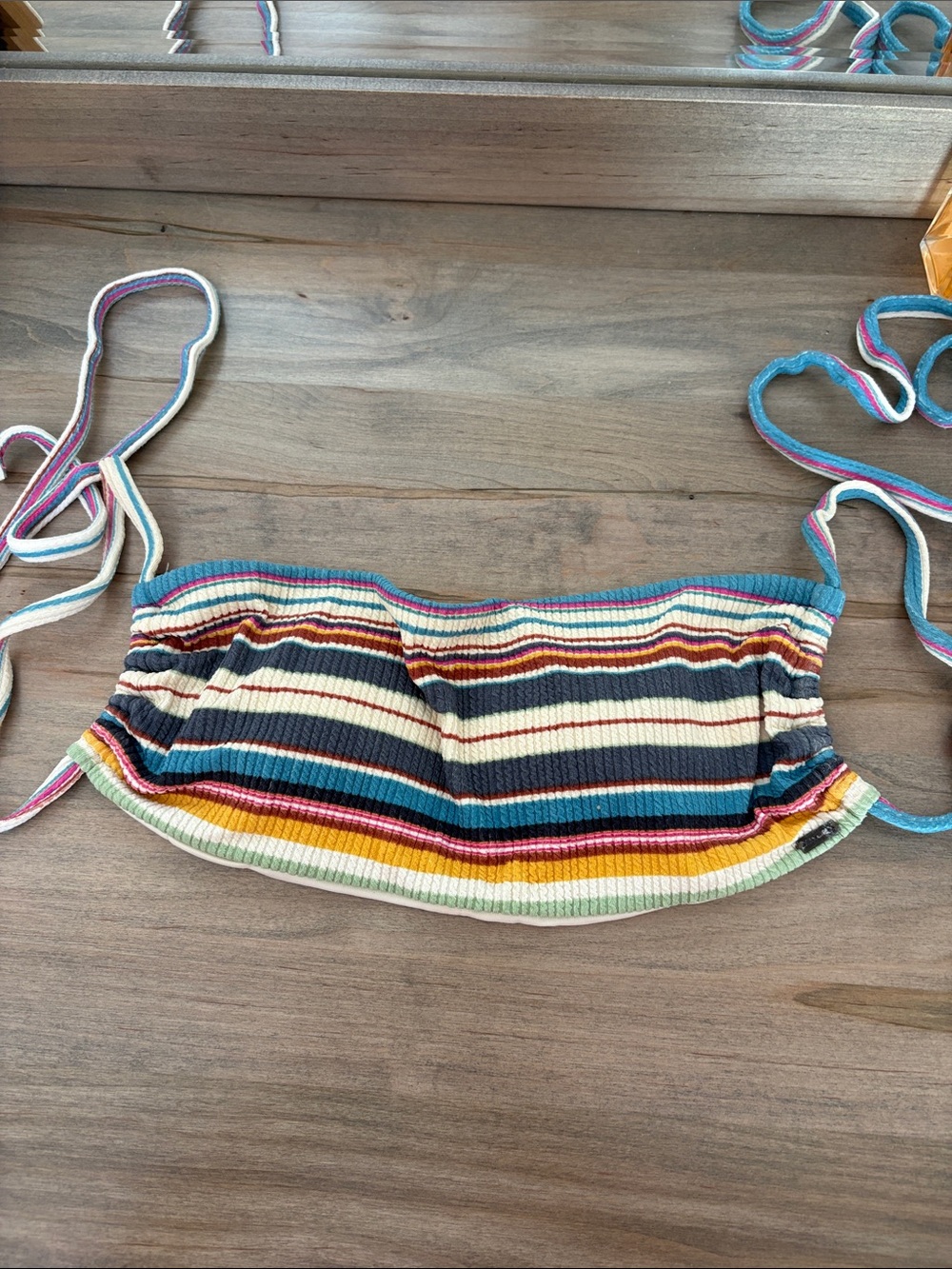 Striped Multicolor Kids Tube Top with Tie Straps